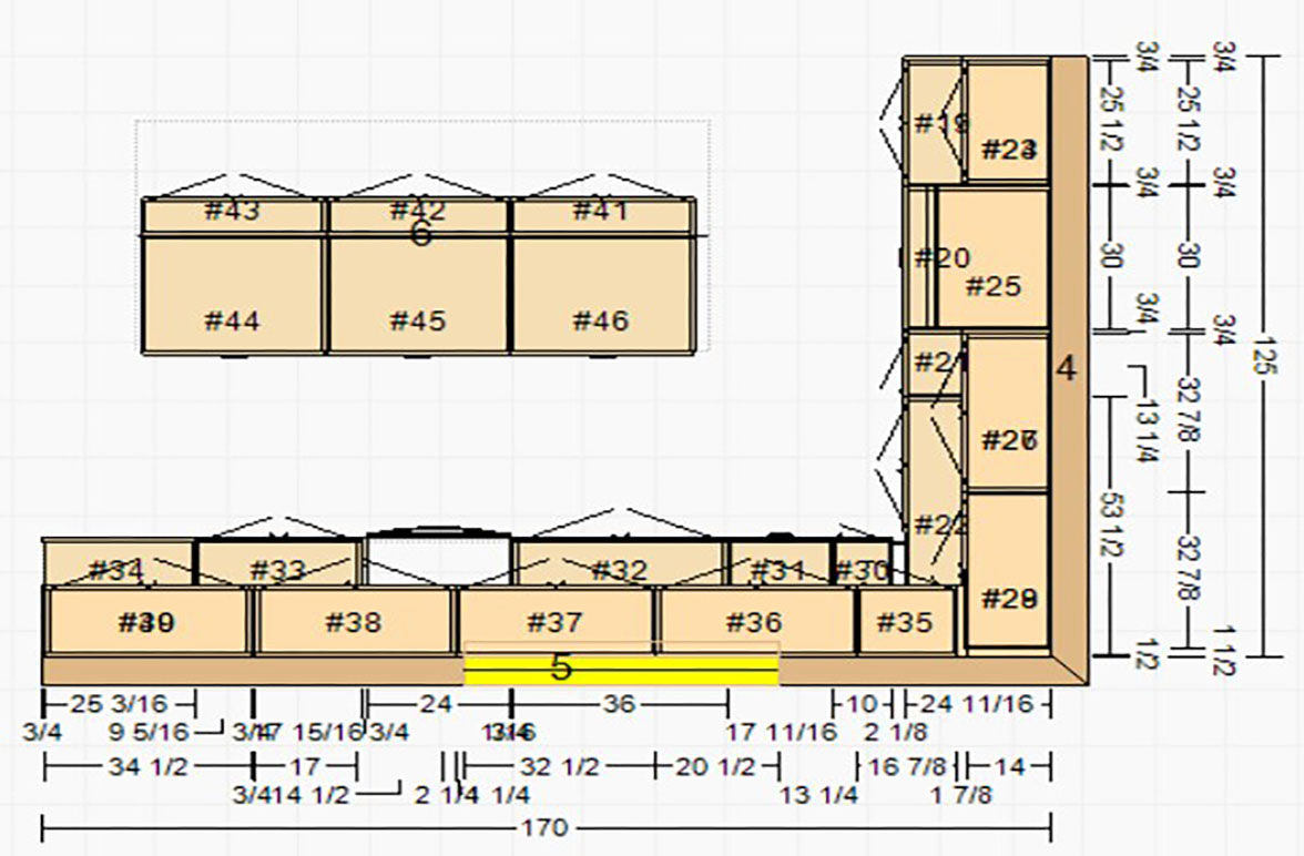 Top view design for a kitchen